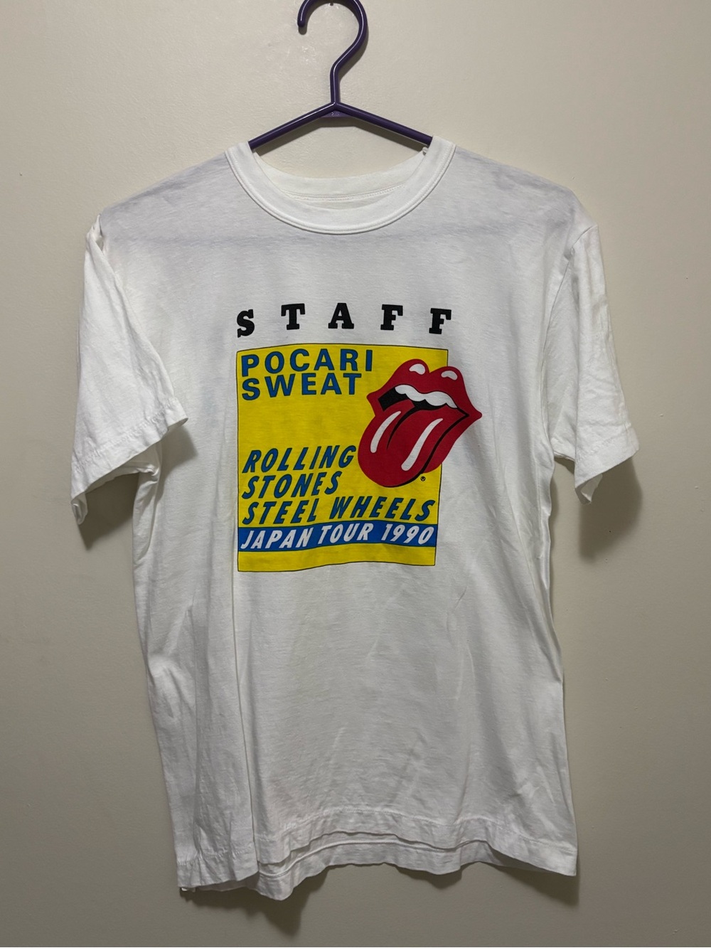 Vintage 1990 Rolling Stones Steel Wheels Japan Tour Staff T-Shirt